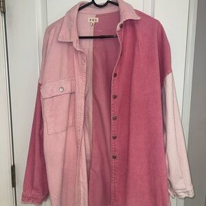 POL Two-Tone Pink Corduroy Shirt